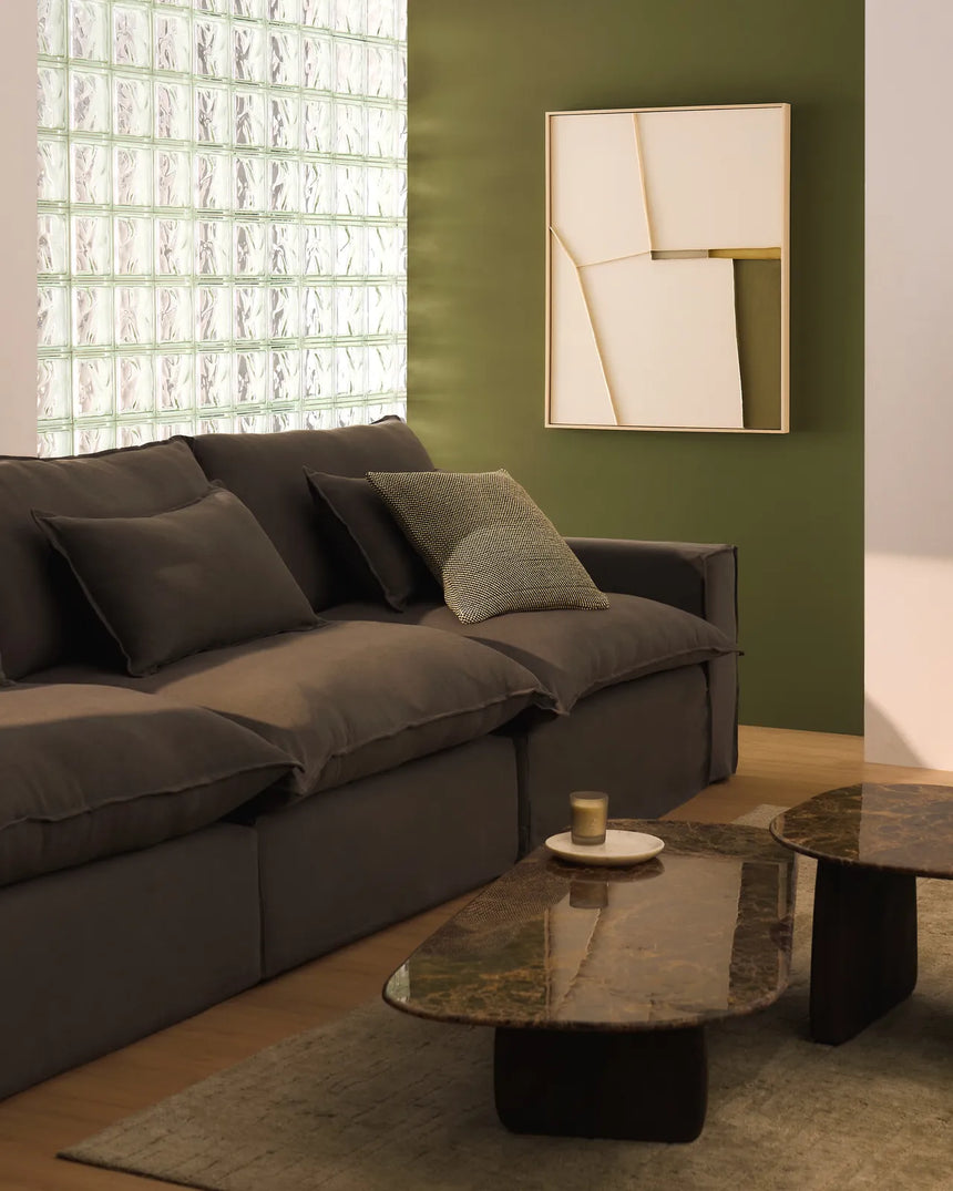 5-Sitzer-Modularsofa Anarela mit abnehmbarem Bezug aus 100 % Leinen in Taupe, 370 cm, FSC Mix Credit von Kave Home – Bild 2