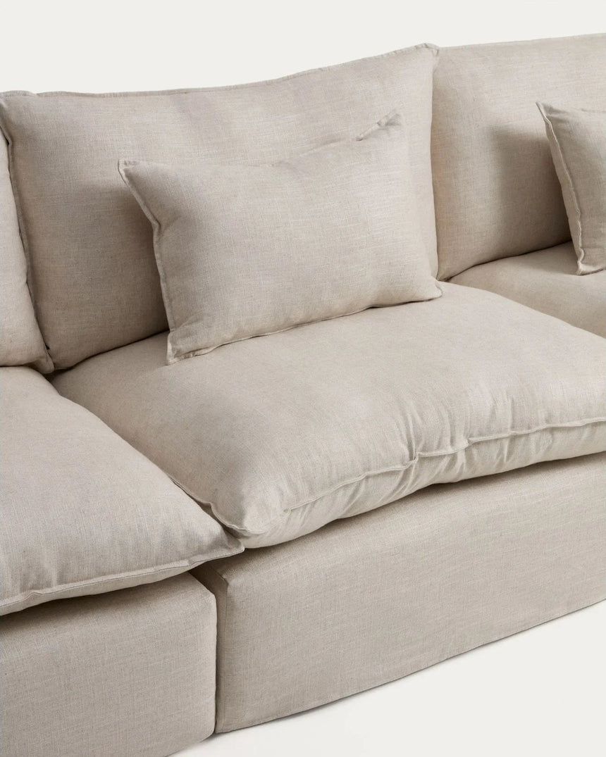 5-Sitzer-Modularsofa Anarela mit abnehmbarem Bezug aus Leinen und Viskose, 330 cm, FSC Mix Credit von Kave Home – Bild 6