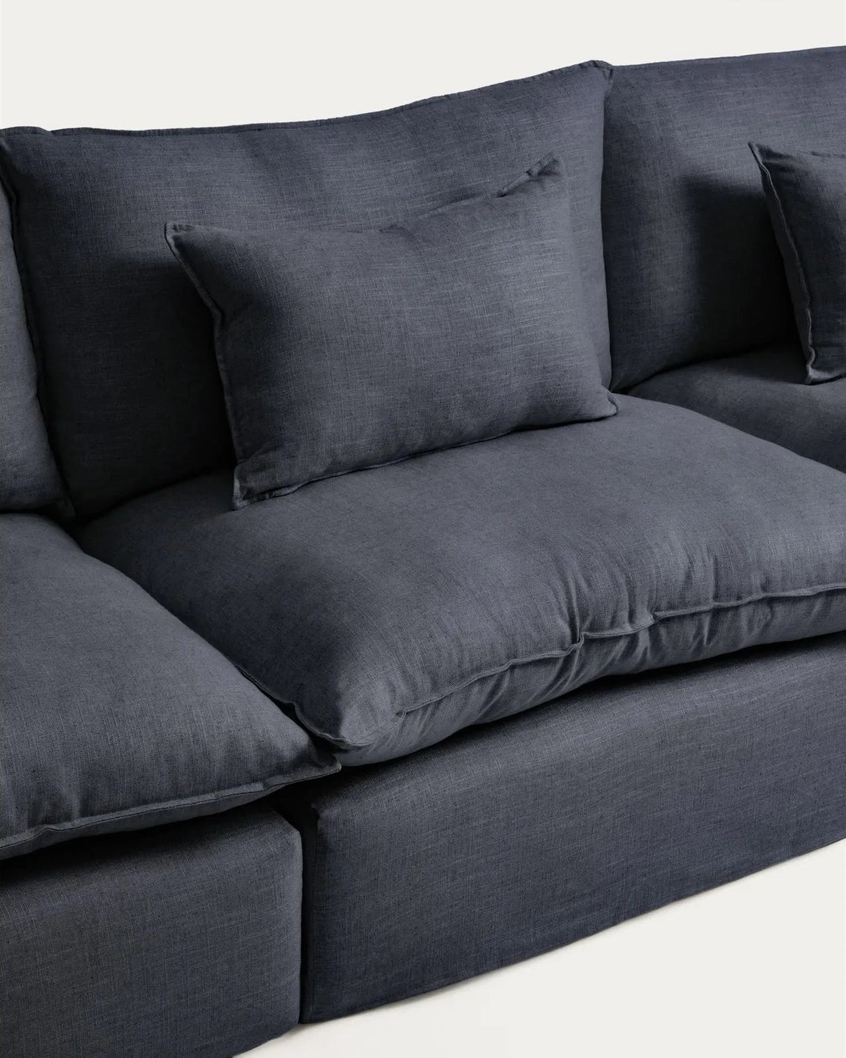 5-Sitzer-Modularsofa Anarela mit abnehmbarem Bezug aus Leinen und Viskose in Dunkelgrau, 330 cm, FSC Mix Credit von Kave Home – Bild 5