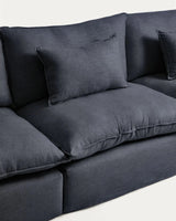 5-Sitzer-Modularsofa Anarela mit abnehmbarem Bezug aus Leinen und Viskose in Dunkelgrau, 330 cm, FSC Mix Credit von Kave Home – Bild 5