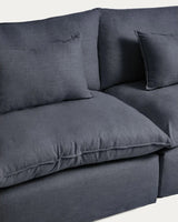 5-Sitzer-Modularsofa Anarela mit abnehmbarem Bezug aus Leinen und Viskose in Dunkelgrau, 370 cm, FSC Mix Credit von Kave Home – Bild 5
