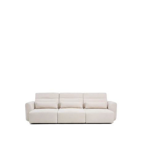 5-Sitzer-Sofa Lares mit elektrisch ausfahrbaren Sitzen und verstellbarer Kopfstütze in beiger Chenille, 335 cm von Kave Home – Produktbild 11