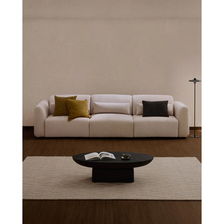 5-Sitzer-Sofa Lares mit elektrisch ausfahrbaren Sitzen und verstellbarer Kopfstütze in beiger Chenille, 335 cm von Kave Home – Produktbild 2