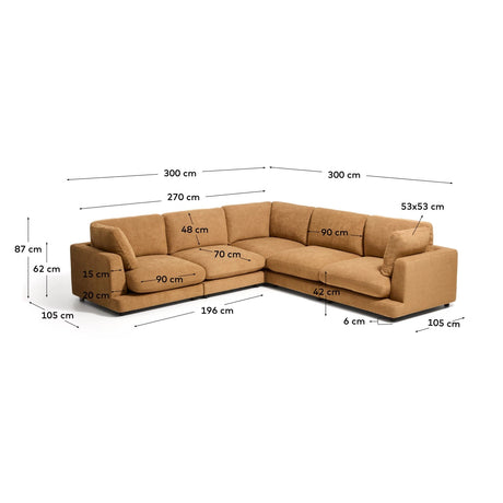 6-Sitzer-Ecksofa Gala aus senfgelbem Microbouclé, FSC Mix Credit, 300 x 300 cm von Kave Home – Bild 2