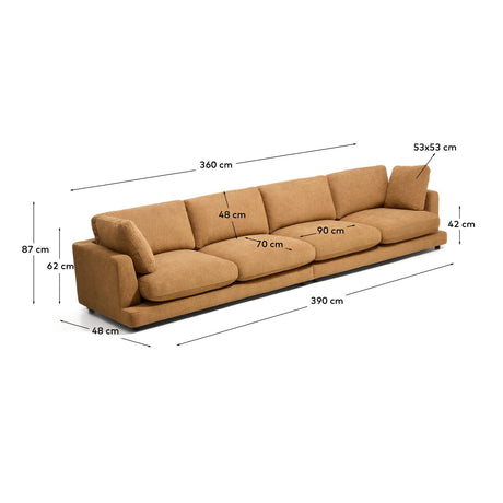 6-Sitzer-Sofa Gala aus senfgelbem Microbouclé, FSC Mix Credit, 390 cm von Kave Home – Bild 2