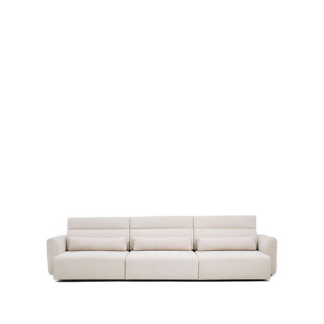 6-Sitzer-Sofa Lares mit elektrisch ausfahrbaren Sitzen und verstellbarer Kopfstütze in beiger Chenille, 410 cm von Kave Home – Produktbild 11