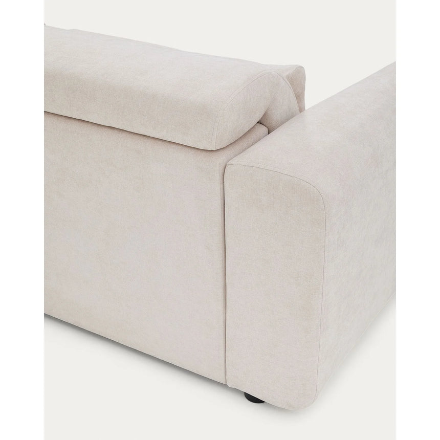 6-Sitzer-Sofa Lares mit elektrisch ausfahrbaren Sitzen und verstellbarer Kopfstütze in beiger Chenille, 410 cm von Kave Home – Produktbild 14