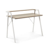 Aarhus Tisch Melamin natur und Beine aus Stahl mit weißem Finish 115 x 60 cm von Kave Home – Bild 1