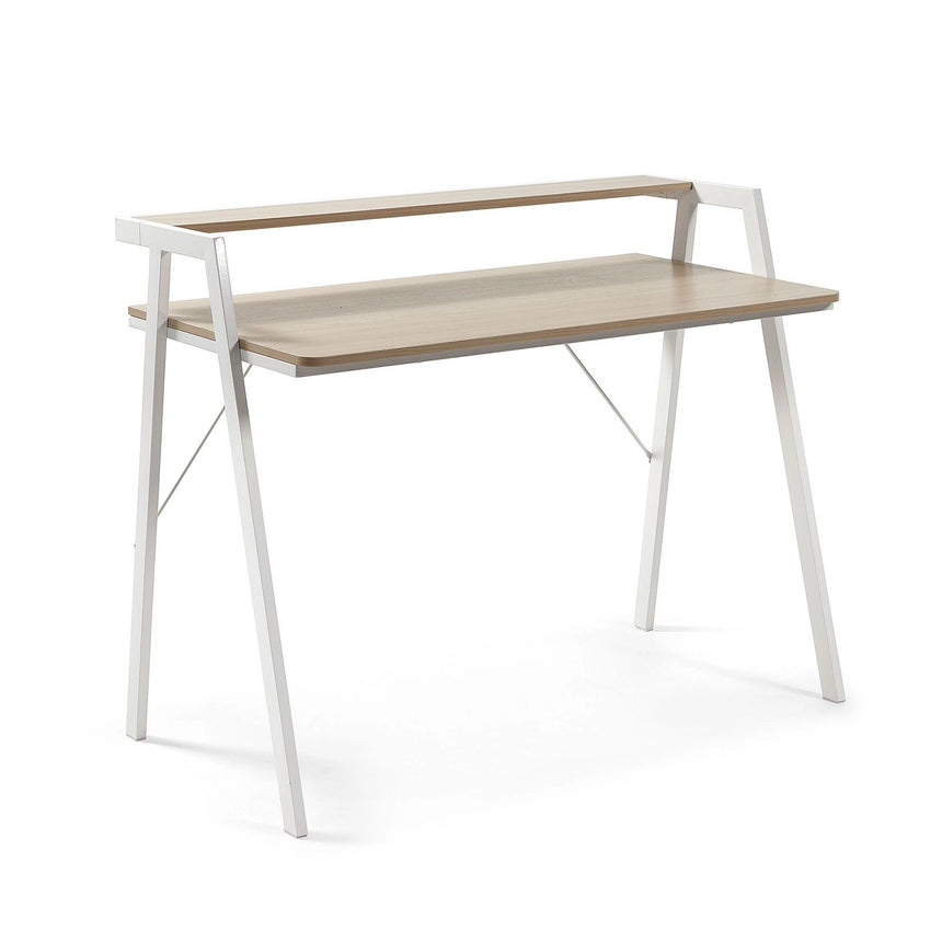 Aarhus Tisch Melamin natur und Beine aus Stahl mit weißem Finish 115 x 60 cm von Kave Home – Bild 1