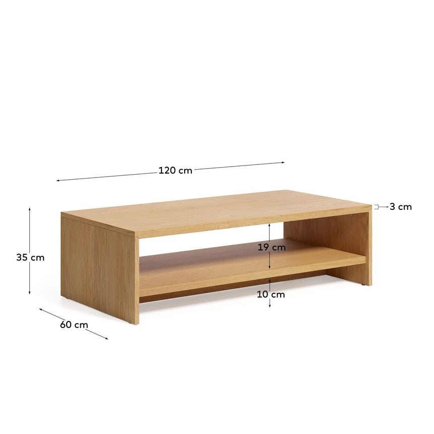 Abilen Couchtisch aus Eichenfurnier 120 x 60 cm FSC 100% von Kave Home – Bild 3