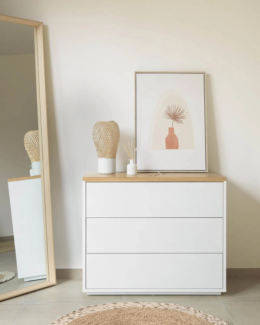 Abilen Kommode mit 3 Schubladen aus Eichenfurnier 90 x 75 cm von Kave Home – Bild 2