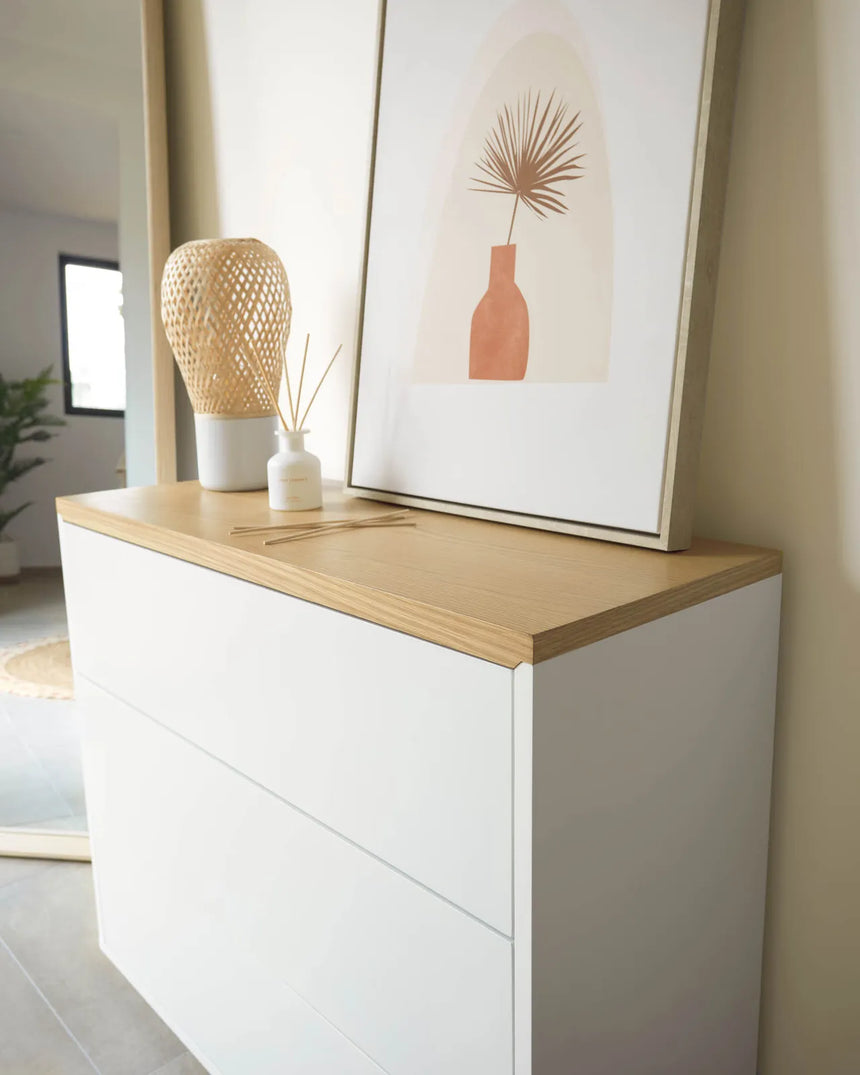 Abilen Kommode mit 3 Schubladen aus Eichenfurnier 90 x 75 cm von Kave Home – Bild 3
