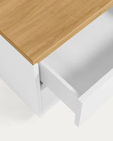 Abilen Nachttisch Eichenfurnier und weiß lackiert 53 x 44 cm von Kave Home – Produktbild 1