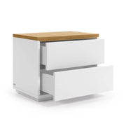 Abilen Nachttisch Eichenfurnier und weiß lackiert 53 x 44 cm von Kave Home – Produktbild 2