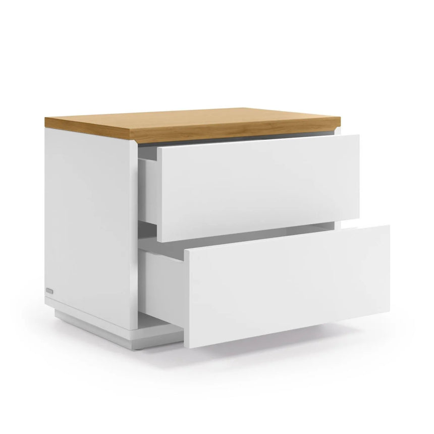 Abilen Nachttisch Eichenfurnier und weiß lackiert 53 x 44 cm von Kave Home – Produktbild 2