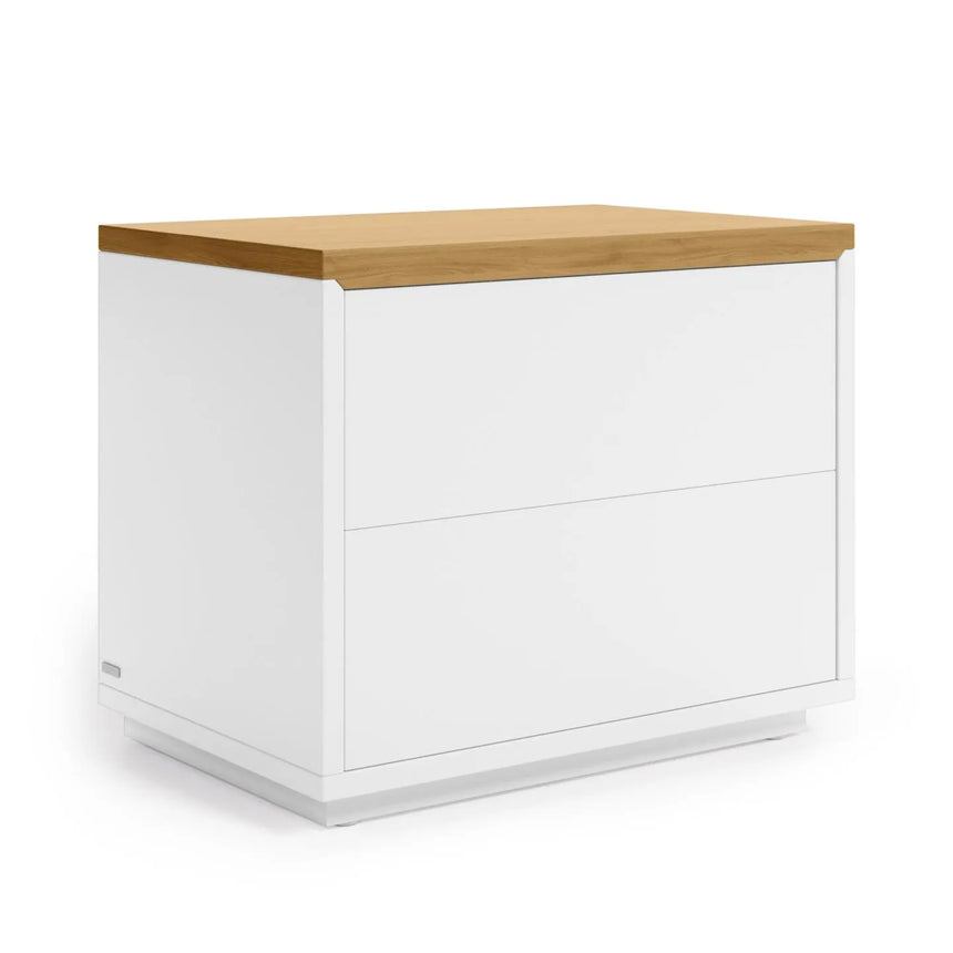 Abilen Nachttisch Eichenfurnier und weiß lackiert 53 x 44 cm von Kave Home – Produktbild 3