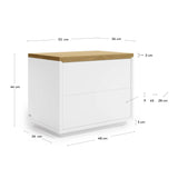 Abilen Nachttisch Eichenfurnier und weiß lackiert 53 x 44 cm von Kave Home – Produktbild 6