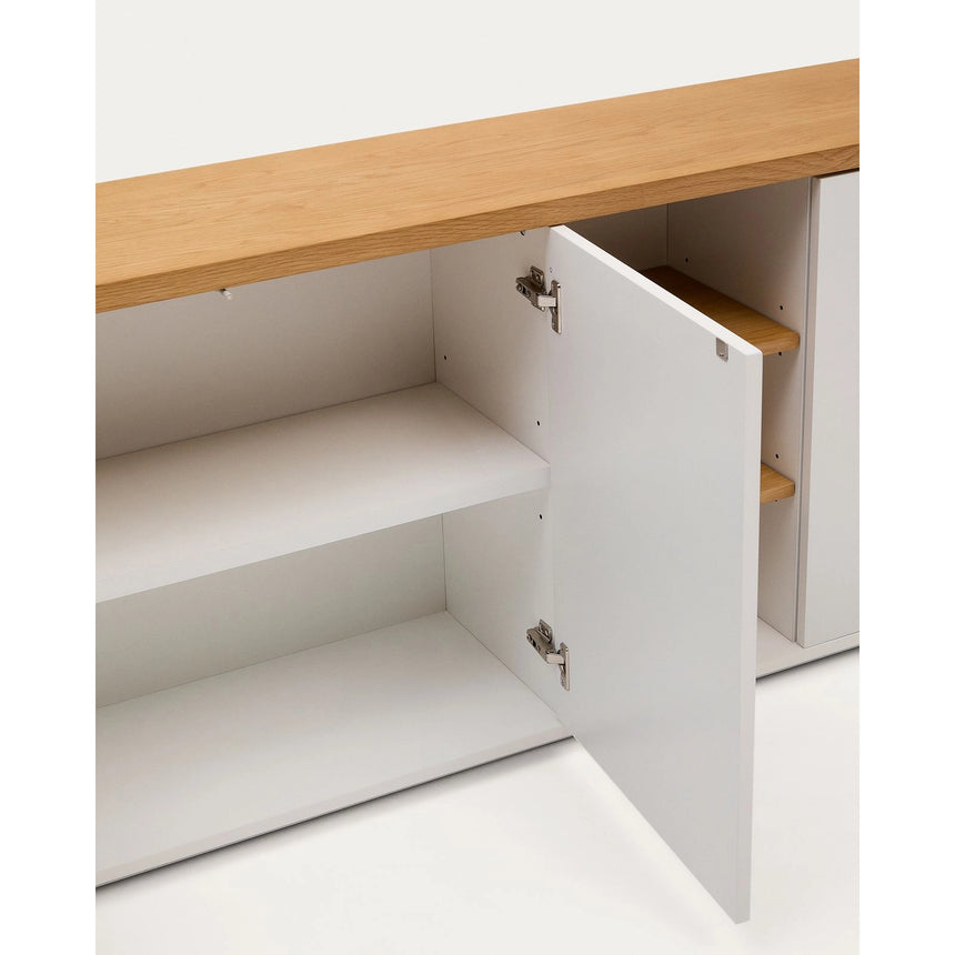 Abilen Sideboard 3 Türen aus Eichenfurnier und weisser Lackierung 180 x 75 cm FSC 100% von Kave Home – Bild 9