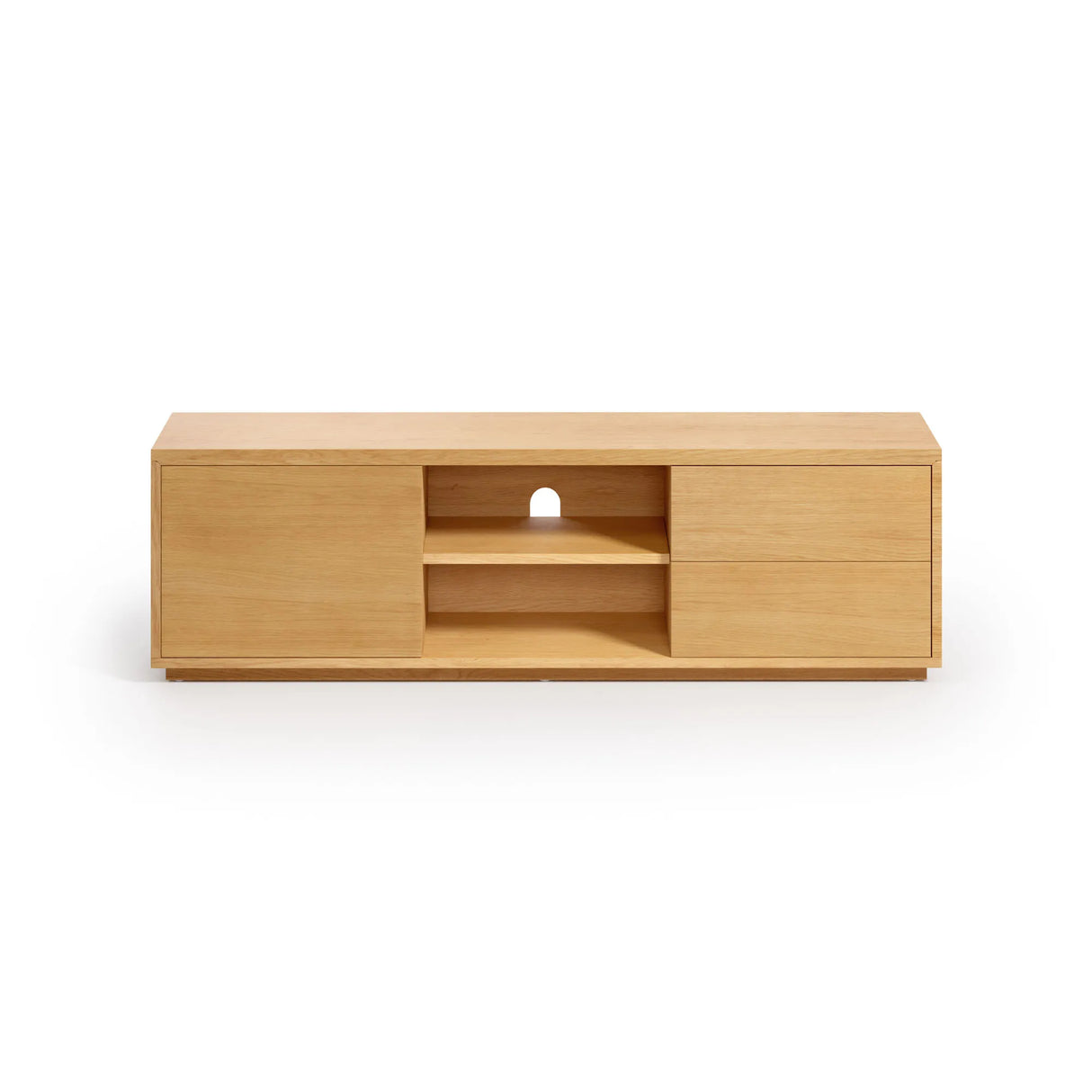Abilen TV-Schrank 1 Türe und 2 Schubladen aus Eichenfurnier 150 x 44 cm FSC 100% von Kave Home – Produktbild 5
