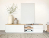 Abilen TV-Schrank 2 Türen 2 Schubladen Eichenfurnier weiße Lackierung 200 x 44 cm FSC 100% von Kave Home – Bild 2