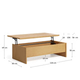 Abilen höhenverstellbarer Couchtisch aus Eichenfurnier 110 x 60 cm FSC 100% von Kave Home – Bild 3