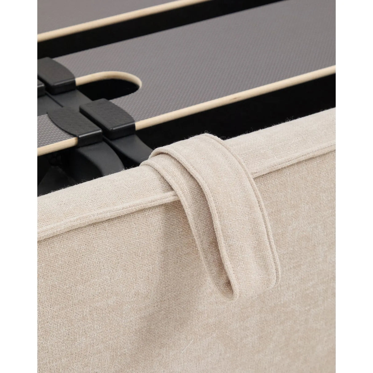 Abziehbares Bett Arvian aus beigefarbener Chenille mit Klappbettkasten für eine Matratze von 160 x 200 cm von Kave Home – Produktbild 11