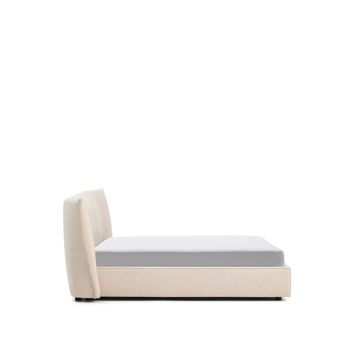 Abziehbares Bett Arvian aus beigefarbener Chenille mit Klappbettkasten für eine Matratze von 160 x 200 cm von Kave Home – Produktbild 8