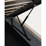 Abziehbares Bett Arvian aus beigefarbener Chenille mit Klappbettkasten für eine Matratze von 160 x 200 cm von Kave Home – Produktbild 9