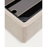 Abziehbares Bett Arvian aus beigefarbener Chenille mit Klappbettkasten für eine Matratze von 180 x 200 cm von Kave Home – Produktbild 13