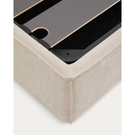 Abziehbares Bett Arvian aus beigefarbener Chenille mit Klappbettkasten für eine Matratze von 180 x 200 cm von Kave Home – Produktbild 13