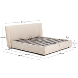 Abziehbares Bett Arvian aus beigefarbener Chenille mit Klappbettkasten für eine Matratze von 180 x 200 cm von Kave Home – Produktbild 3