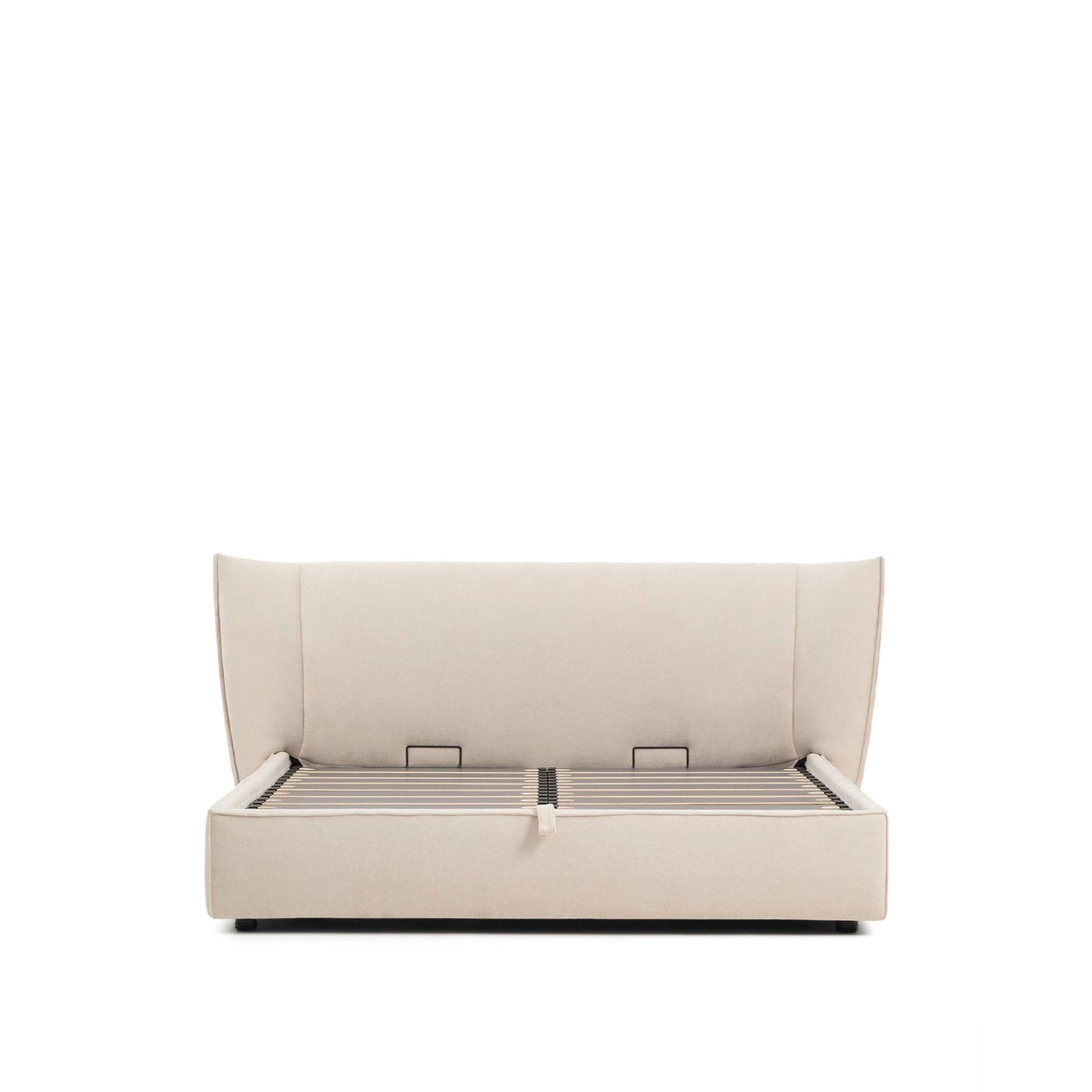 Abziehbares Bett Arvian aus beigefarbener Chenille mit Klappbettkasten für eine Matratze von 180 x 200 cm von Kave Home – Produktbild 5