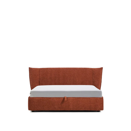 Abziehbares Bett Arvian aus terrakottafarbener Chenille mit Klappbettkasten für eine Matratze von 160 x 200 cm von Kave Home – Bild 1