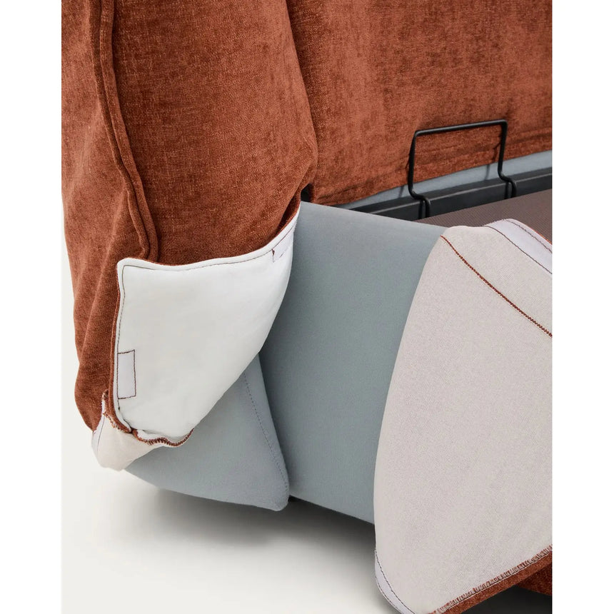 Abziehbares Bett Arvian aus terrakottafarbener Chenille mit Klappbettkasten für eine Matratze von 160 x 200 cm von Kave Home – Bild 10