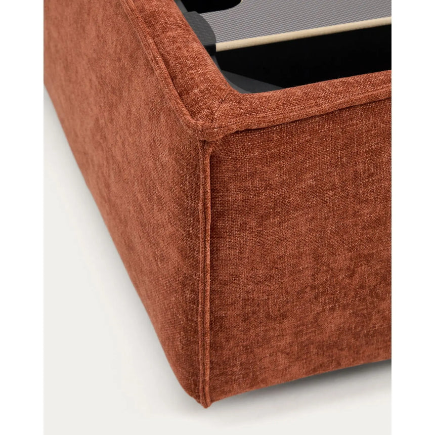 Abziehbares Bett Arvian aus terrakottafarbener Chenille mit Klappbettkasten für eine Matratze von 160 x 200 cm von Kave Home – Bild 13