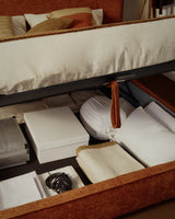 Abziehbares Bett Arvian aus terrakottafarbener Chenille mit Klappbettkasten für eine Matratze von 160 x 200 cm von Kave Home – Bild 3