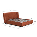 Abziehbares Bett Arvian aus terrakottafarbener Chenille mit Klappbettkasten für eine Matratze von 160 x 200 cm von Kave Home – Bild 5