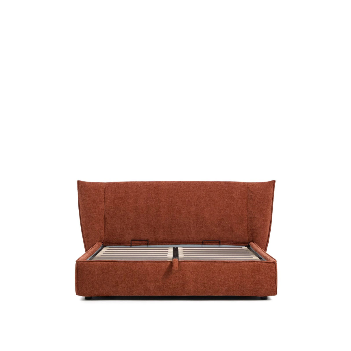 Abziehbares Bett Arvian aus terrakottafarbener Chenille mit Klappbettkasten für eine Matratze von 160 x 200 cm von Kave Home – Bild 7