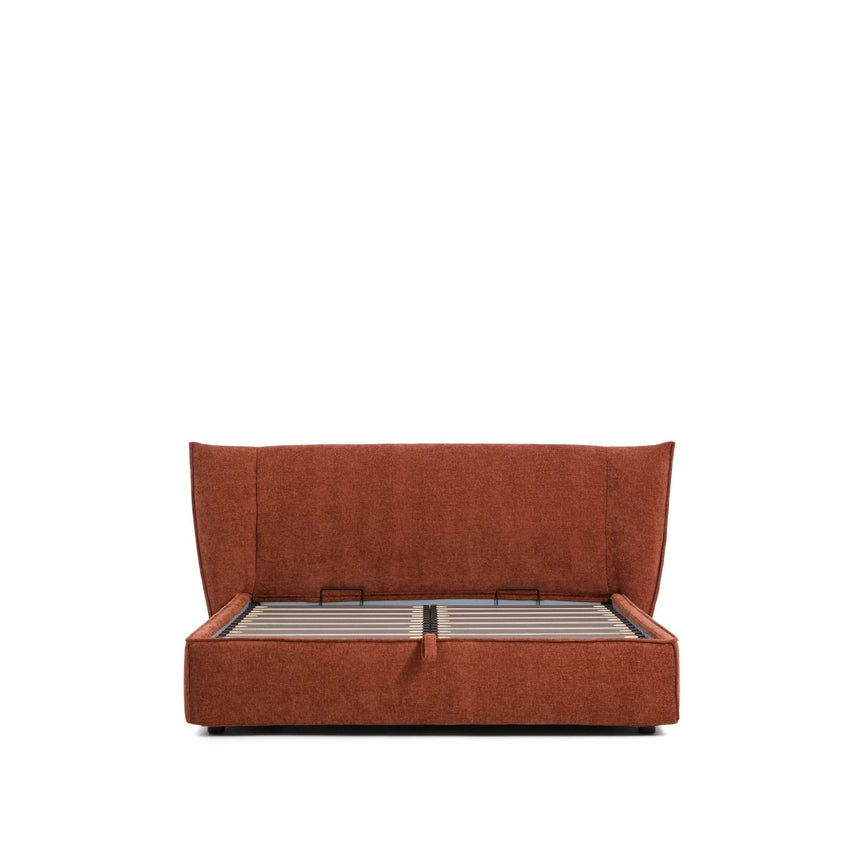 Abziehbares Bett Arvian aus terrakottafarbener Chenille mit Klappbettkasten für eine Matratze von 160 x 200 cm von Kave Home – Bild 7