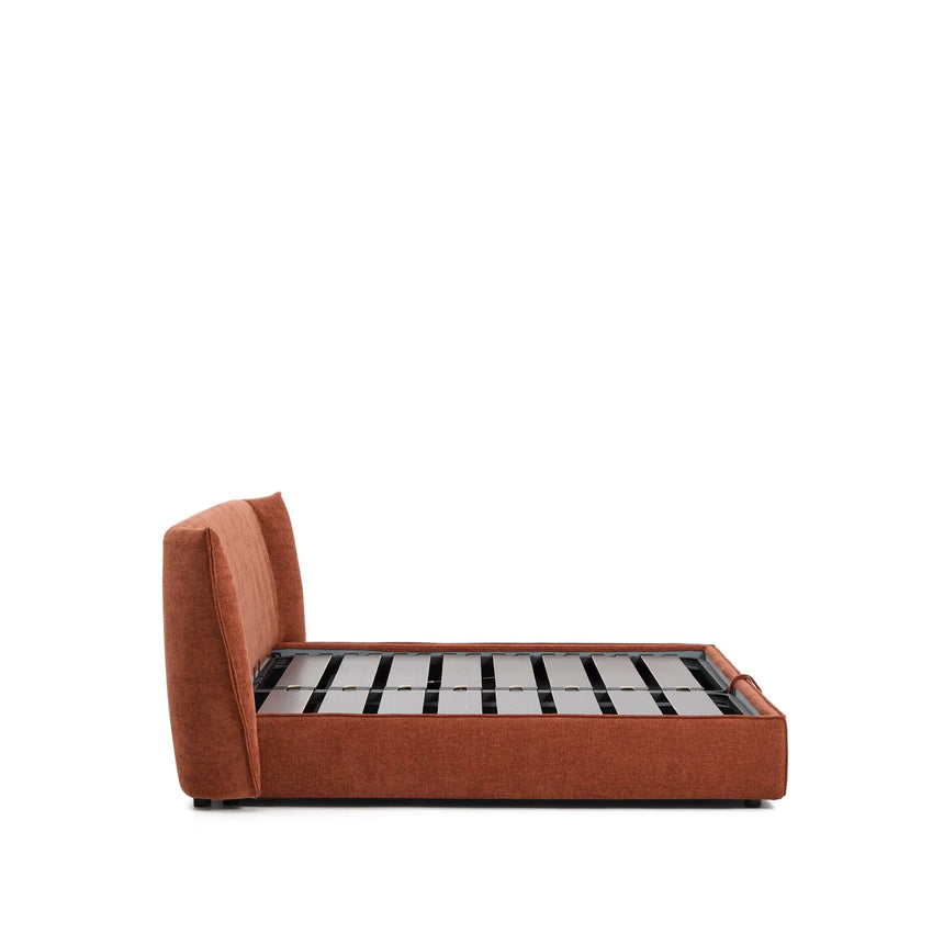 Abziehbares Bett Arvian aus terrakottafarbener Chenille mit Klappbettkasten für eine Matratze von 180 x 200 cm von Kave Home – Bild 7