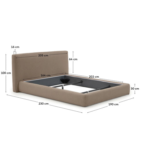 Abziehbares Bett Blok in Braun für Matratzengröße 160 x 200 cm, FSC Mix Credit von Kave Home – Bild 5