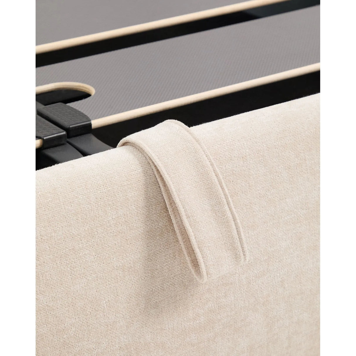 Abziehbares Bett Dafra aus beigefarbener Chenille mit Klappbettkasten für eine Matratze von 160 x 200 cm von Kave Home – Produktbild 12