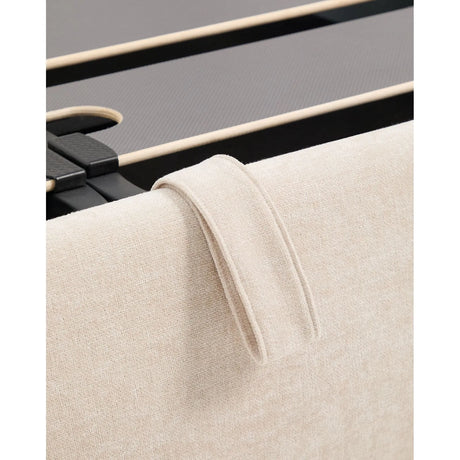 Abziehbares Bett Dafra aus beigefarbener Chenille mit Klappbettkasten für eine Matratze von 160 x 200 cm von Kave Home – Produktbild 12
