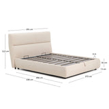 Abziehbares Bett Dafra aus beigefarbener Chenille mit Klappbettkasten für eine Matratze von 160 x 200 cm von Kave Home – Produktbild 4