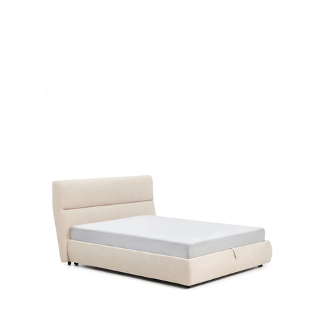 Abziehbares Bett Dafra aus beigefarbener Chenille mit Klappbettkasten für eine Matratze von 160 x 200 cm von Kave Home – Produktbild 5