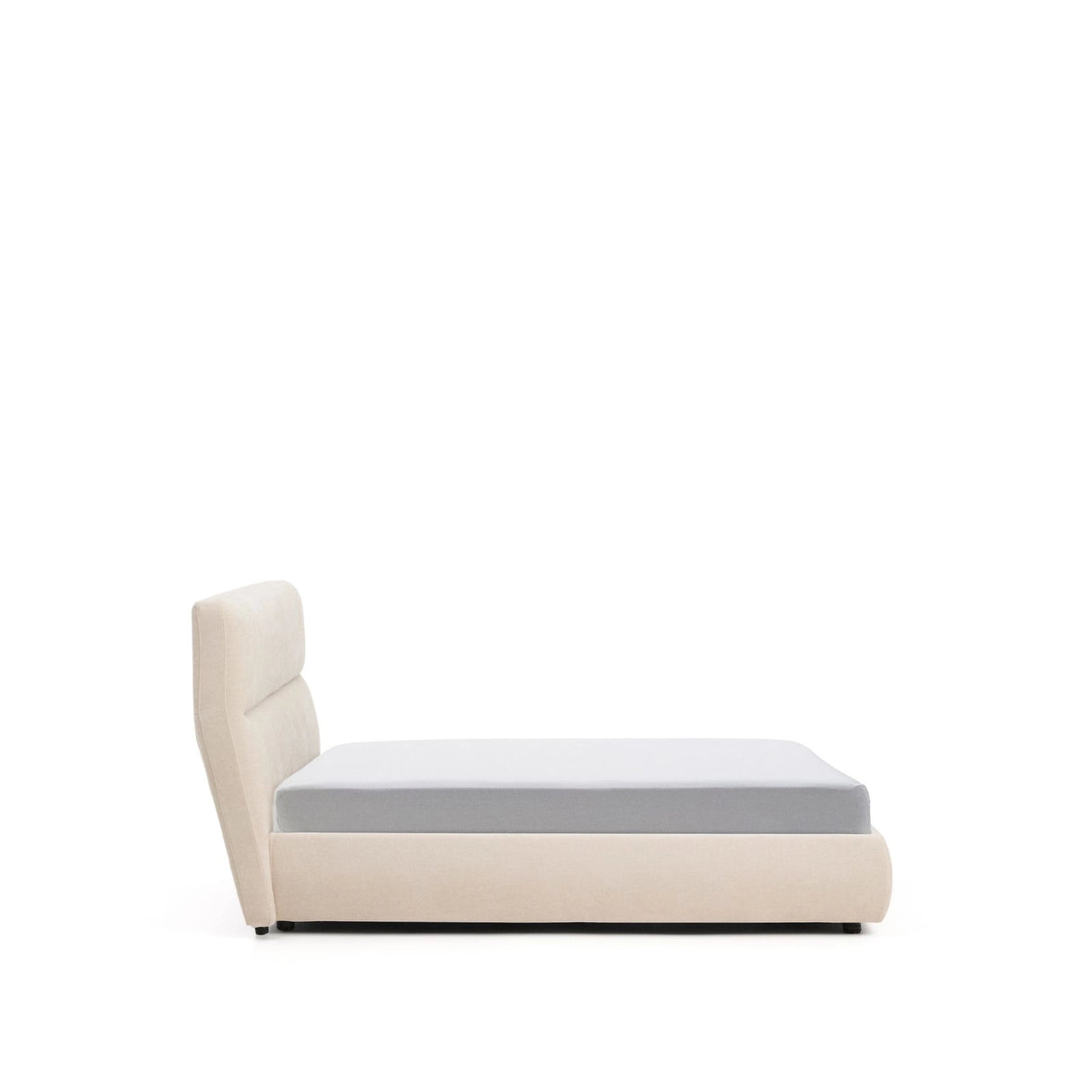Abziehbares Bett Dafra aus beigefarbener Chenille mit Klappbettkasten für eine Matratze von 160 x 200 cm von Kave Home – Produktbild 9