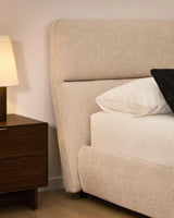 Abziehbares Bett Dafra aus beigefarbener Chenille mit Klappbettkasten für eine Matratze von 180 x 200 cm von Kave Home – Produktbild 3