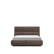 Abziehbares Bett Dafra aus dunkelbrauner Chenille mit Klappbettkasten für eine Matratze von 160 x 200 cm von Kave Home – Bild 1