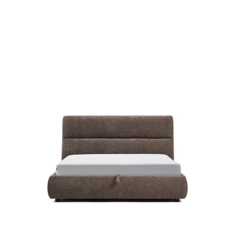 Abziehbares Bett Dafra aus dunkelbrauner Chenille mit Klappbettkasten für eine Matratze von 160 x 200 cm von Kave Home – Bild 1