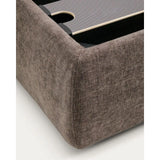 Abziehbares Bett Dafra aus dunkelbrauner Chenille mit Klappbettkasten für eine Matratze von 160 x 200 cm von Kave Home – Bild 13